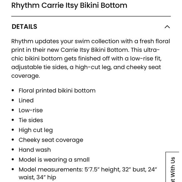 Free People x Rhythm. Carrie Itsy Bikini Bottom XL NWOT - Picture 4 of 4